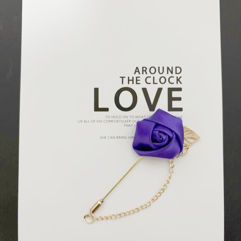 Traje de joyería de estilo coreano para hombres y mujeres cadena de flores rosa ramillete de hoja ramillete broche camisa collar pin collar flor accesorios