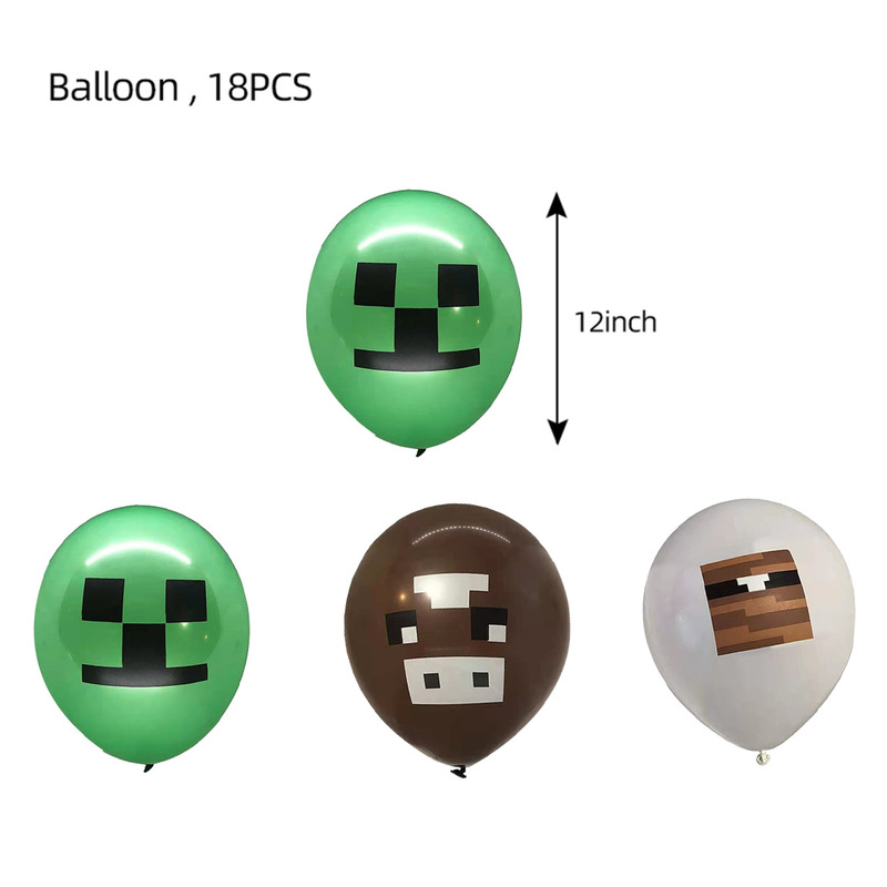 Minecraft 誕生日パーティーの装飾テーマ食器仮想世界紙皿紙コップティッシュテーブルクロスパーティー食器|undefined