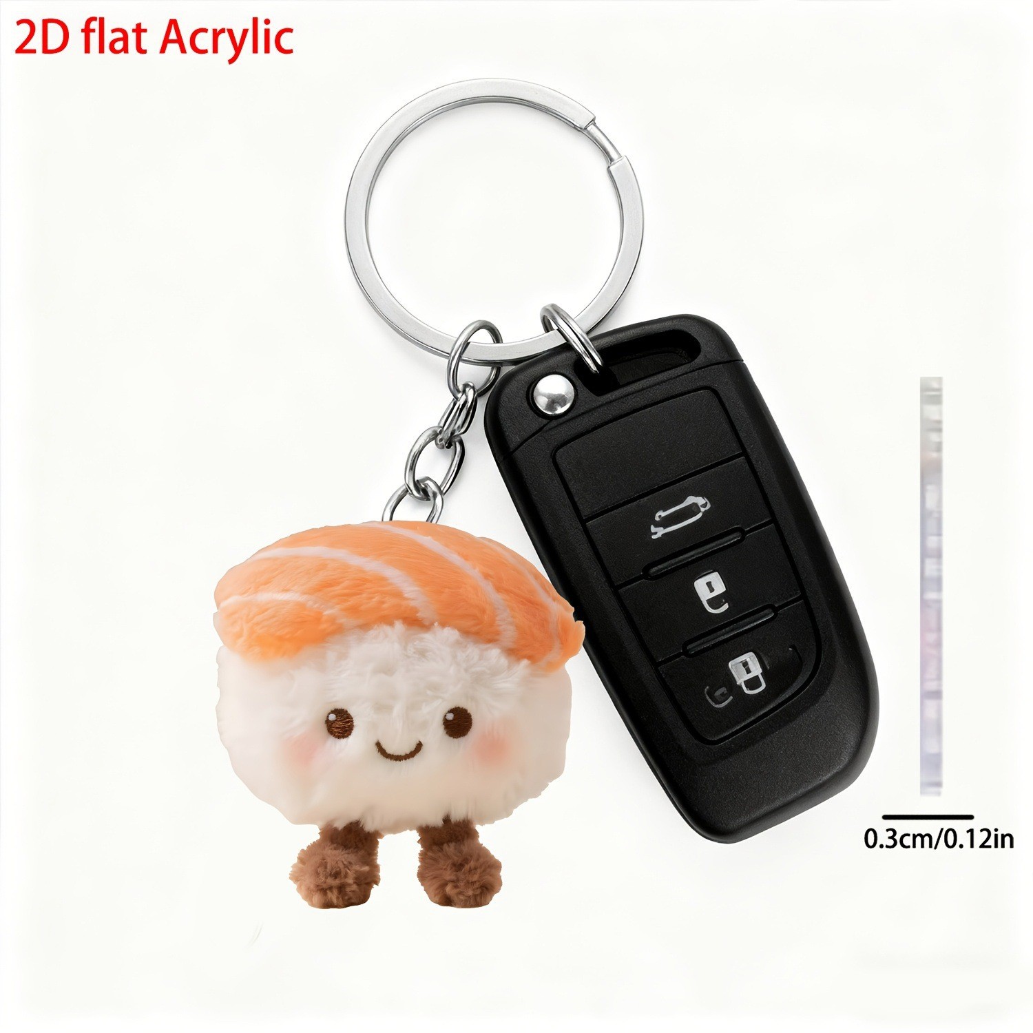 Colgante acrílico plano transfronterizo adorable diseño de sushi llavero mochila colgante regalo de fiesta image 4