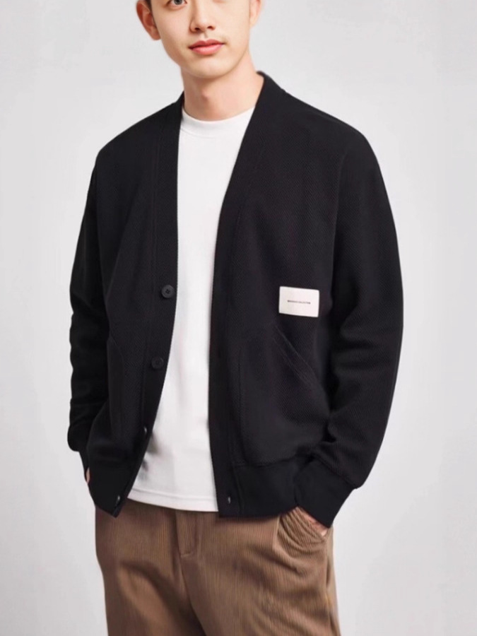 High Quality Men's Knitted Cardigan 2025Ins High-End Autumn and Winter V Neck Sweater Korean Style Casual Jacket Jacket for Men