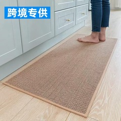 クロスボーダーキッチンフロアマット、バスルーム用家庭用リネン織りロングカーペット、吸水性、防水性、厚手、汚れに強いゴムマット