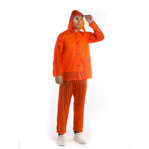 Cross-border PVC transparent overalls raincoat and rain pants set outdoor duty raincoat anti-storm rain split raincoat wholesale