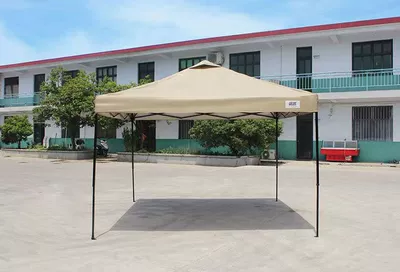 Outdoor camping portable tent folding shrink trunk market stall rain-proof sun-proof four-corner umbrella (Avtomobil dam çadırları) - 33-car-khaki-silver-sunscreen-6