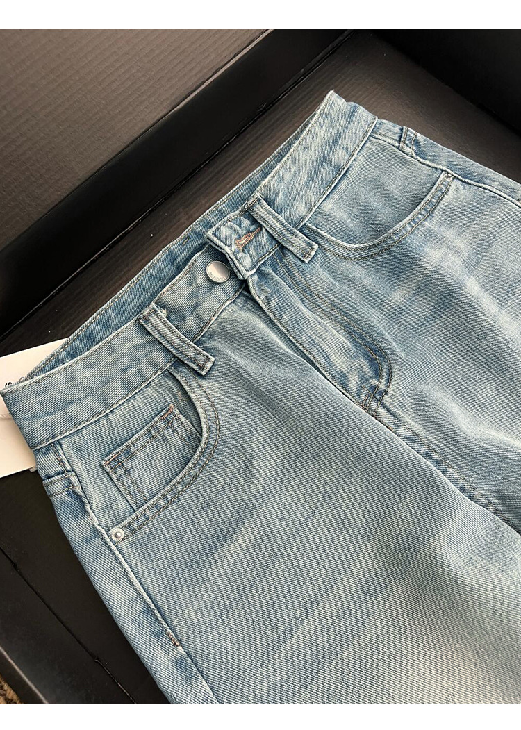Light Blue Straight Leg Jeans Women's Loose Fit Slimming Wide Leg Trousers Trendy Spring Autumn 2026 Style Pear Shaped Figure_ecoleips.com