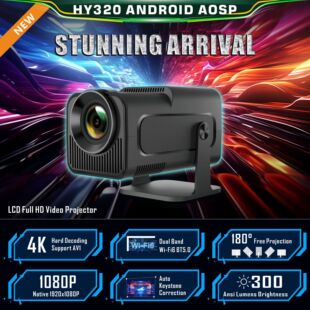 Cross-Border Popular Hy320 Projector Wifi 4K High-Definition Android Home Theater Portable Home 1080 Projector