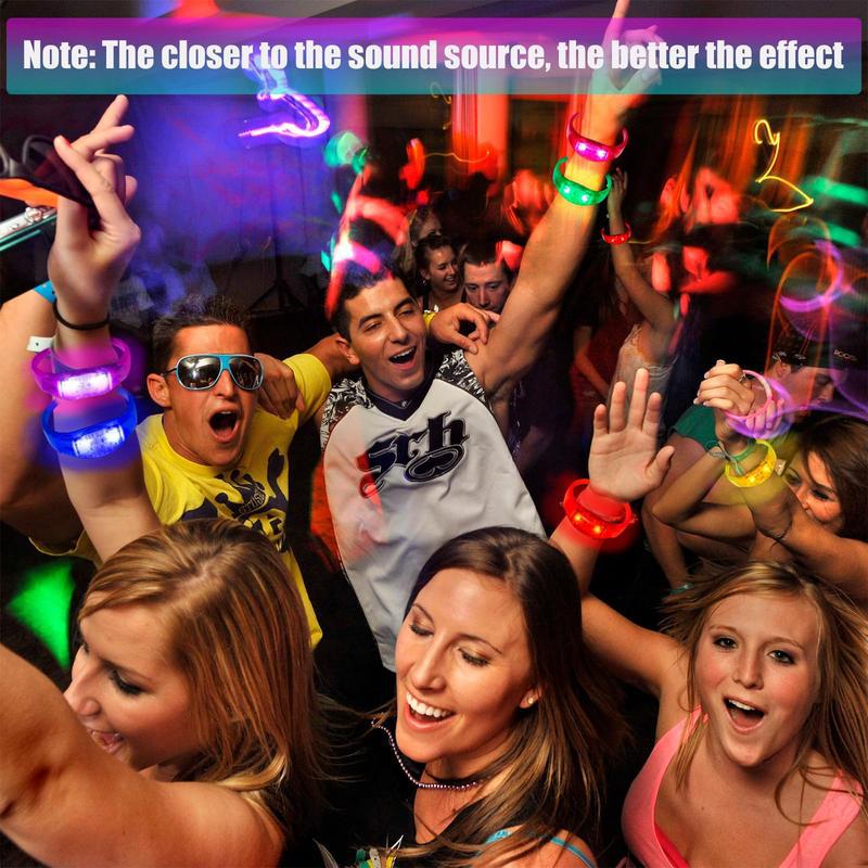 Christmas Halloween 24 Led Glow Bracelets Sound Activated