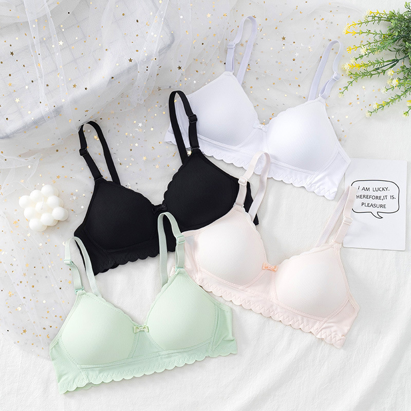 New Girl Summer Small Breasts Unbound Junior and High School Students Gather Comfortable Underwear Without Steel Rings Girls' Bra New Girl Summer Small Breasts Unbound Junior and High School Students Gather Comfortable Underwear Without Steel Rings Girls' Bra