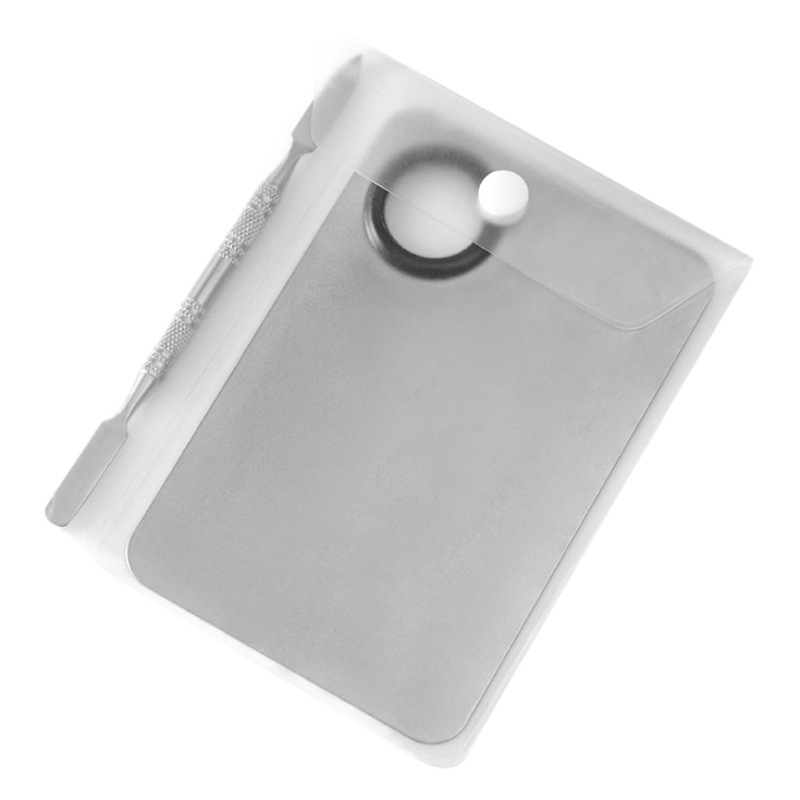 Paleta de maquillaje de acero inoxidable, paleta de maquillaje, base de maquillaje líquida, lápiz labial líquido con barra mezcladora de colores, paleta de maquillador