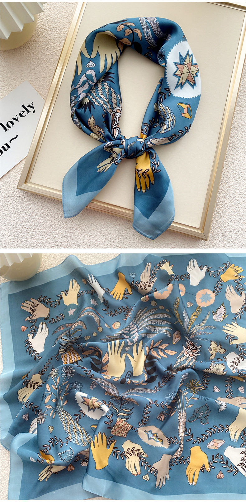 45g Weight Silk Scarf Classification Daily Occasion Polyester Material Geometric Pattern All Seasons Season Women's Gender Printing Design Elegant, Sweet Style Women's Elegant Sweet Geometric Polyester Printing Silk Scarf 20
