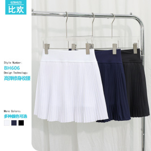 New Yoga Sports Pleated Pants Skirt with Built-In Leggings A-Line Skirt High Elastic Slim Waist Badminton Skirt