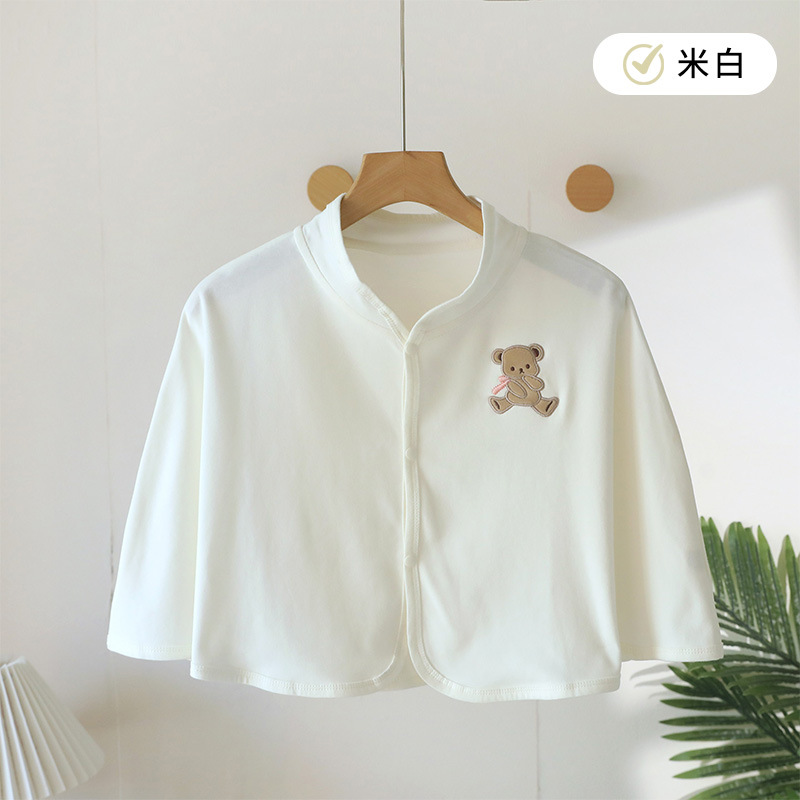 [pure cotton thin shawl] off-white bear / One size fits all
