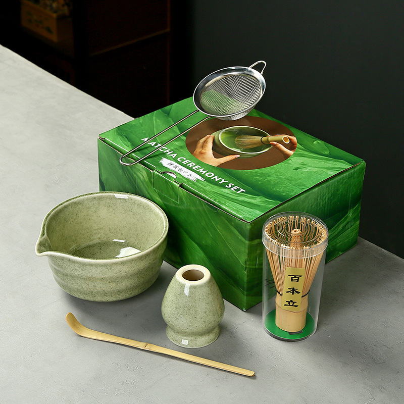 抹茶茶碗日本式抹茶宋代点茶道具陶磁器茶碗カップミキサー抹茶ブラシ茶コップセット|undefined