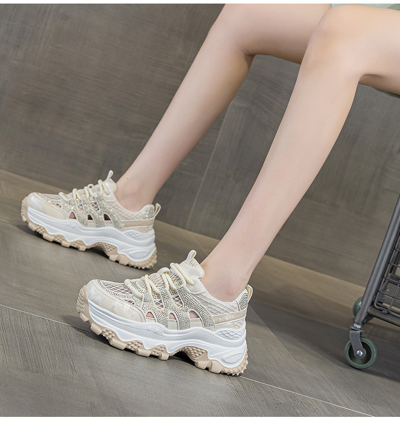 Giày sneaker nữ đế dày tăng chiều cao lưới thoáng khí mùa hè 2026 — Trắng 5075, Champagne 5075, Tím 5075 chi tiết 13