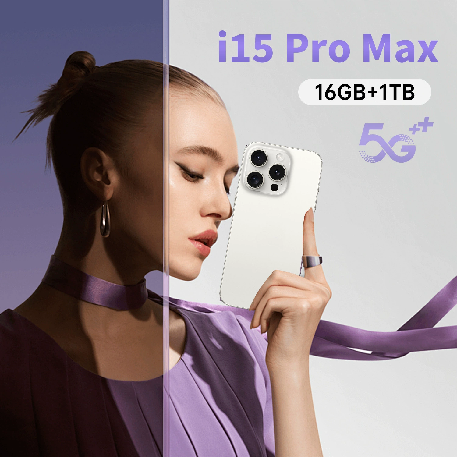 Смартфон i15 Pro Max, 7,0-дюймовый экран, 16 ГБ + 1 ТБ, двойные камеры 72/108 МП