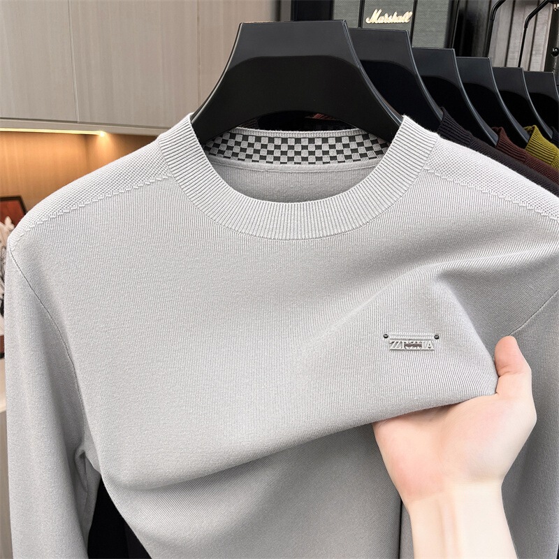 Light luxury anti-pilling knitted sweater for men, new autumn and winter fashion, simple, versatile, trendy, loose-fitting men's sweater