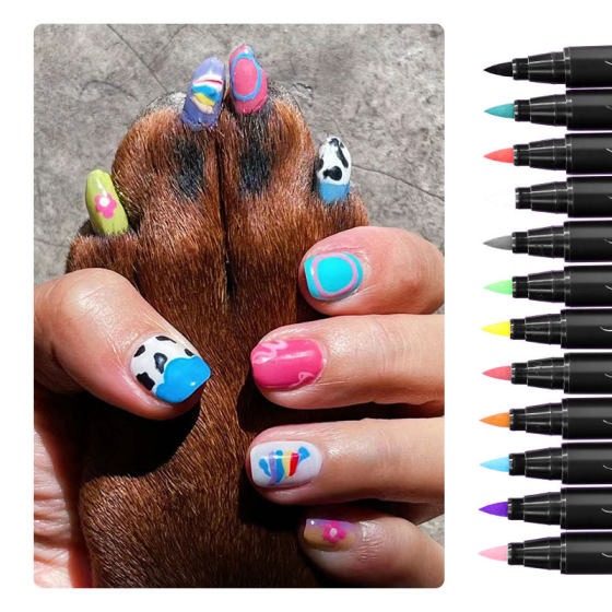 Dog nail polish special graffiti pen acrylic marker soft quick-drying waterproof non-fading pet nail pen
