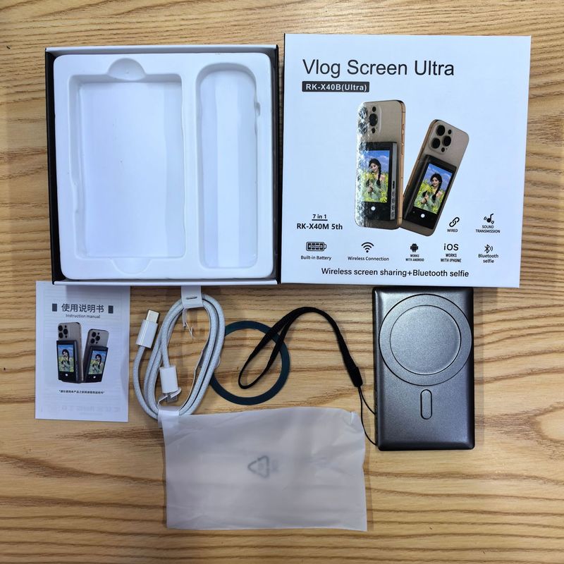 携帯電話背面磁気自撮りディスプレイスクリーンプロジェクターAndroid Apple iPhone16 Huawei専用ライブブロードキャストモニタリング|undefined