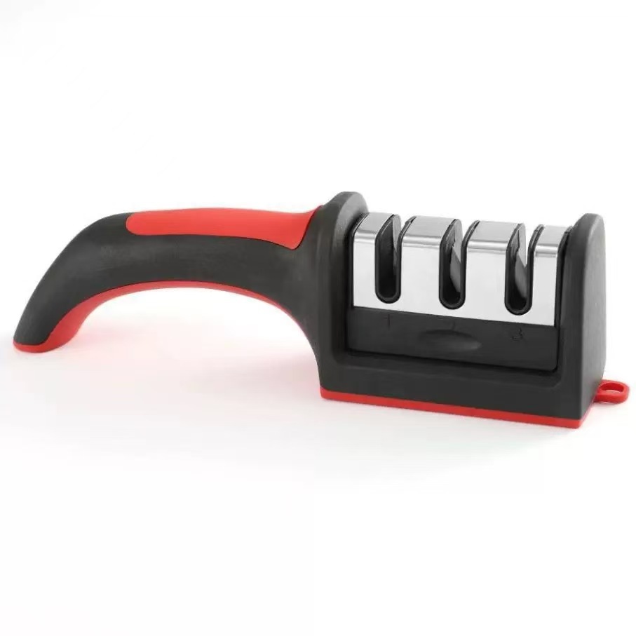 Ablinador de cuchillos puntual, afilador rápido de tres o cuatro etapas, afilador de diamante, afilador de cocina multifuncional, afilador de mano de piedra