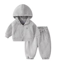 男女宝宝秋季卫衣套装儿童长袖两件套男童连帽外套女童款外套秋装