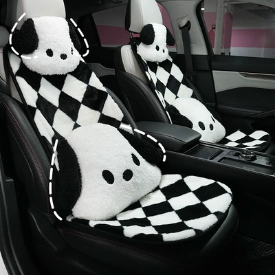 Car Seat Cushion Plush Quilted Car Comfortable Non-Slip Seat Cushion Winter Antifreeze Warm Thickeneded Car Seat Cover