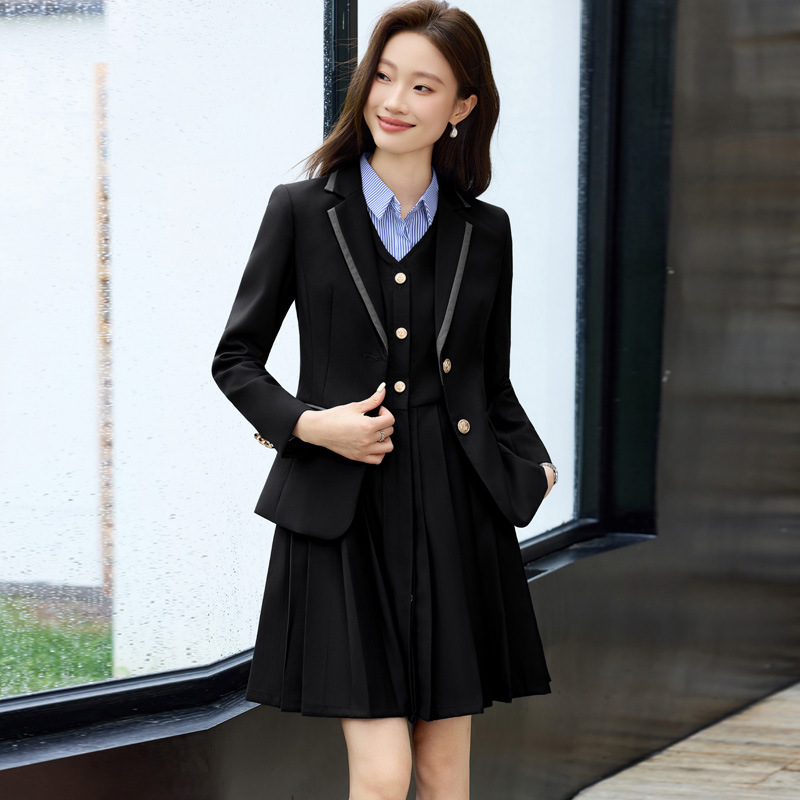 College Style Suit Jacket Dress Women's Suit British Spring & Fall Kindergarten Teacher Uniform High School Student Dress