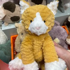 ウェーブシリーズ かわいいウェーブオレンジ猫ロバ子犬子豚ライオン猿キツネぬいぐるみ