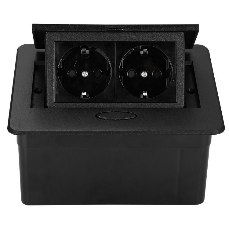 Damping slow rise and pop-up hidden desktop embedded foreign trade European standard German standard French European standard aluminum alloy conference table socket