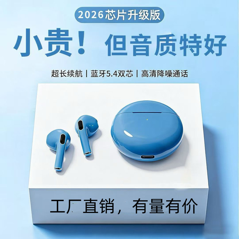 Huaqiangbei Pro6 Bluetooth Earphones, Round Sporty Design, 2026 New Model, Wireless Earphones, Noise Reduction, High Sound Quality, Compatible with Android