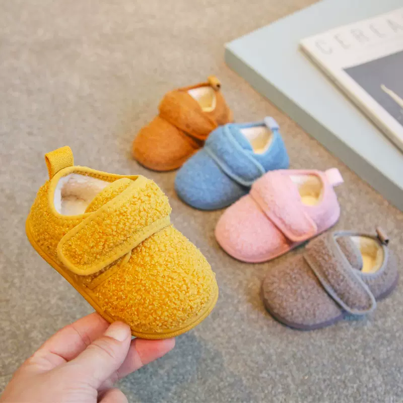 冬季新款儿童棉拖鞋超软室内鞋包根居家鞋男童棉鞋女宝宝防滑毛毛