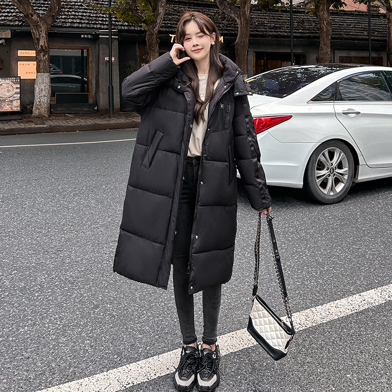 Nuevo invierno plumón de algodón chaqueta de algodón de rodilla de mujer larga chaqueta de algodón coreana suelta nicho chaqueta de algodón gruesa