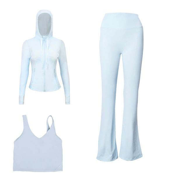 Powder, jacket with hood, vest, flared trousers