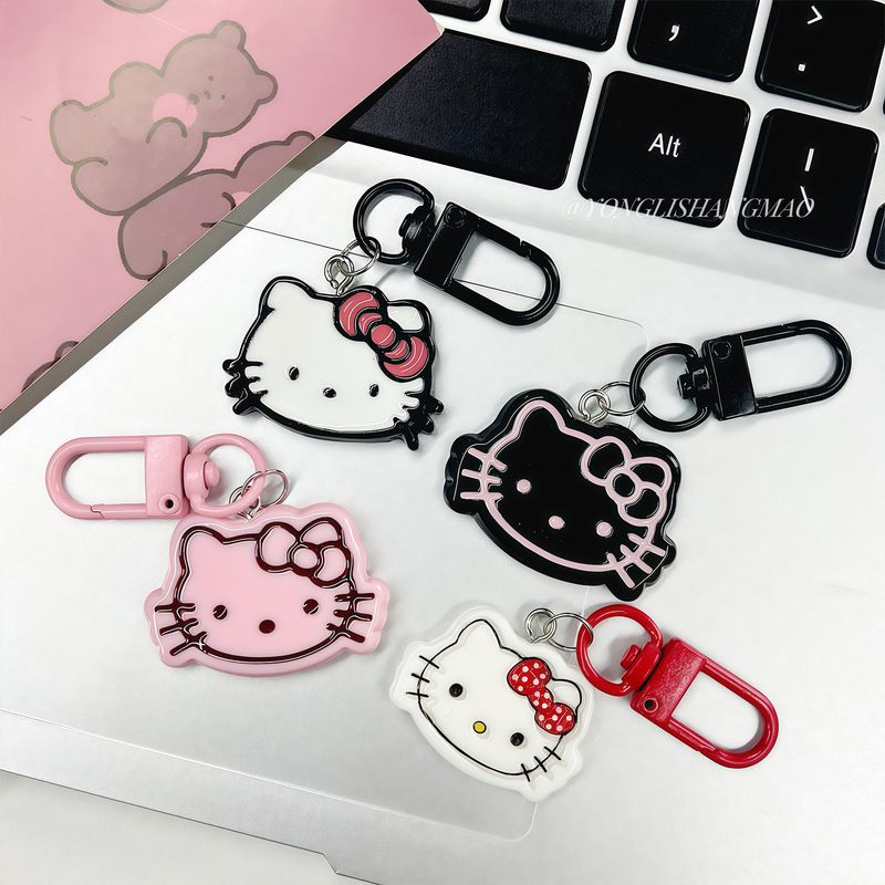 Cute Cartoon Kitty Cat Small Pendant Keychain Bag Hanging Mobile Phone Chain Female Gift Pendant Toy Stall Batch Goods