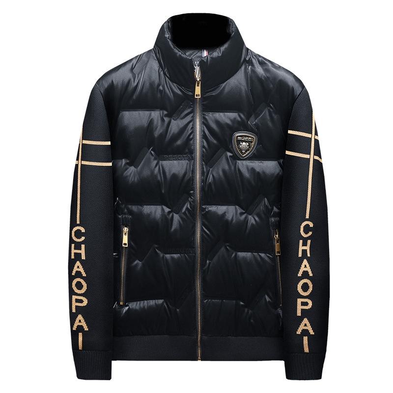 Short winter trend glossy knitted warm down jacket