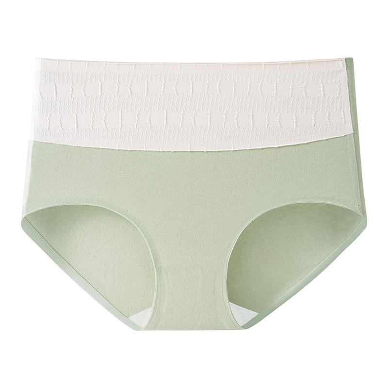 Algodón de las mujeres 7A antibacteriano transpirable inferior entrepierna alta cintura vientre contracción más tamaño triángulo shorts cabeza inconsútil ropa interior la muchacha