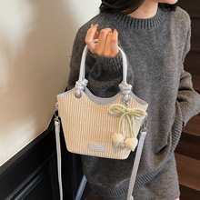 跨境高级感包包女夏天2025新款时尚爆款斜挎包韩版休闲手提水桶包