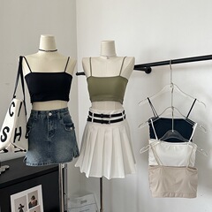 Summer ice silk beautiful back tube top for girls anti-exposure seamless underwear women's fixed cup small sling bottoming tube top