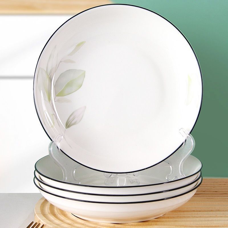 Plate 10 dish plate household ceramic stir-fry plate 7 inches good-looking light luxury new tableware wholesale