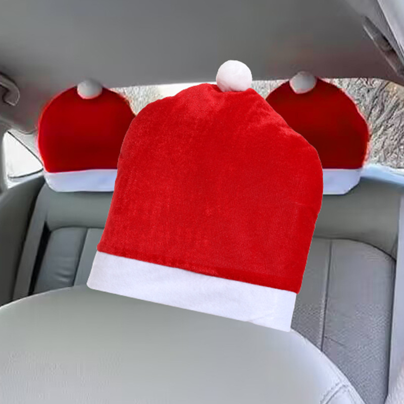 Cross-Border Christmas Decorations, Car Chair Decorations, Red Fur Ball Decorations, Seat Covers, Atmosphere Arrangements