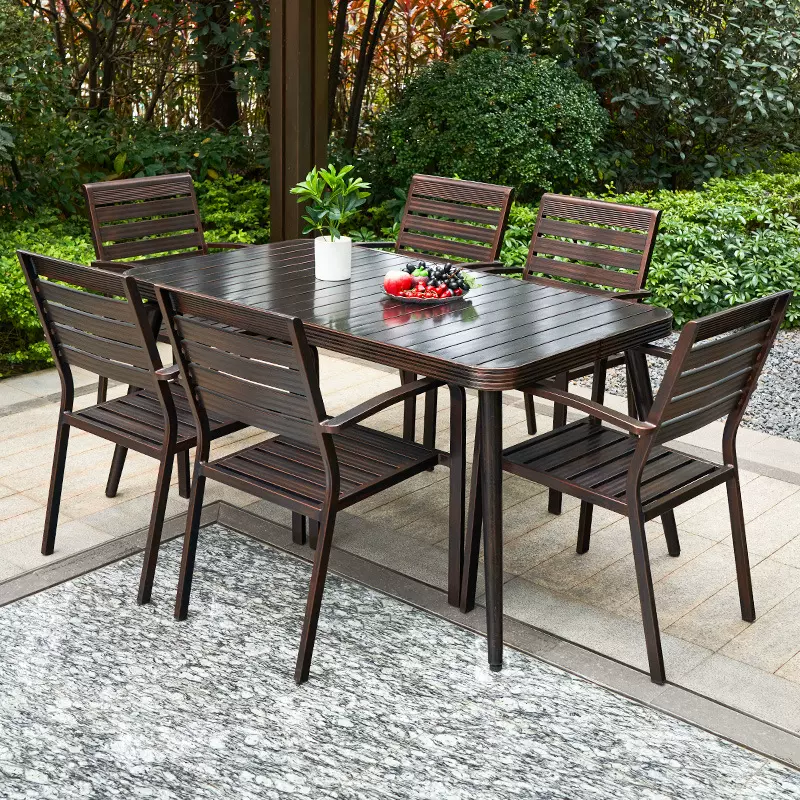 户外桌椅庭院露天全铝合金桌椅室外别墅花园休闲防水防晒铸铝桌椅