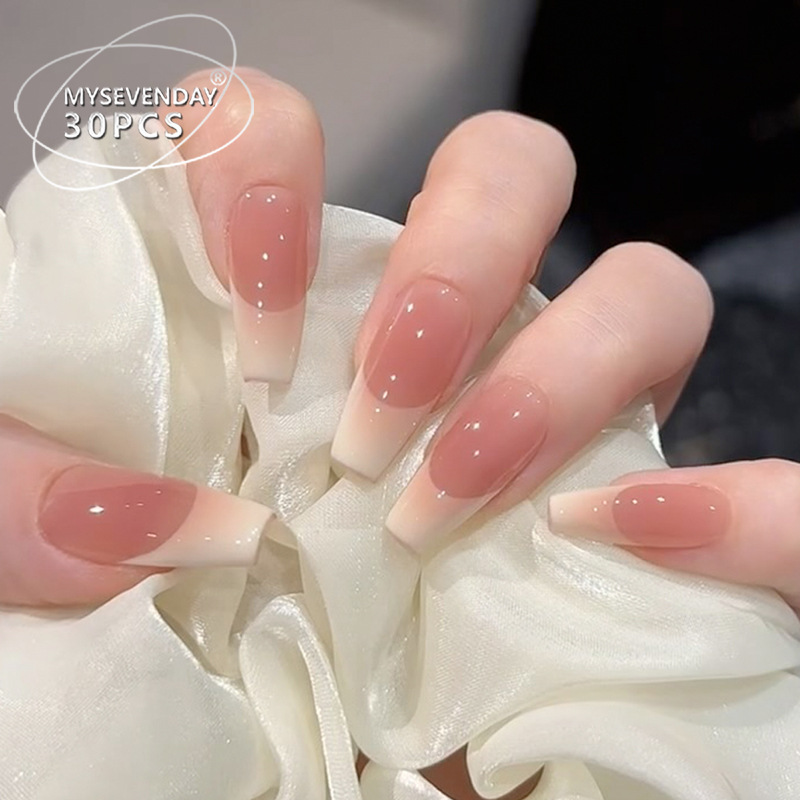 New Year Explosions Wear Armor Advanced Sense Blush French White Edge Nail Armor Wearable Pure White Nail Armor