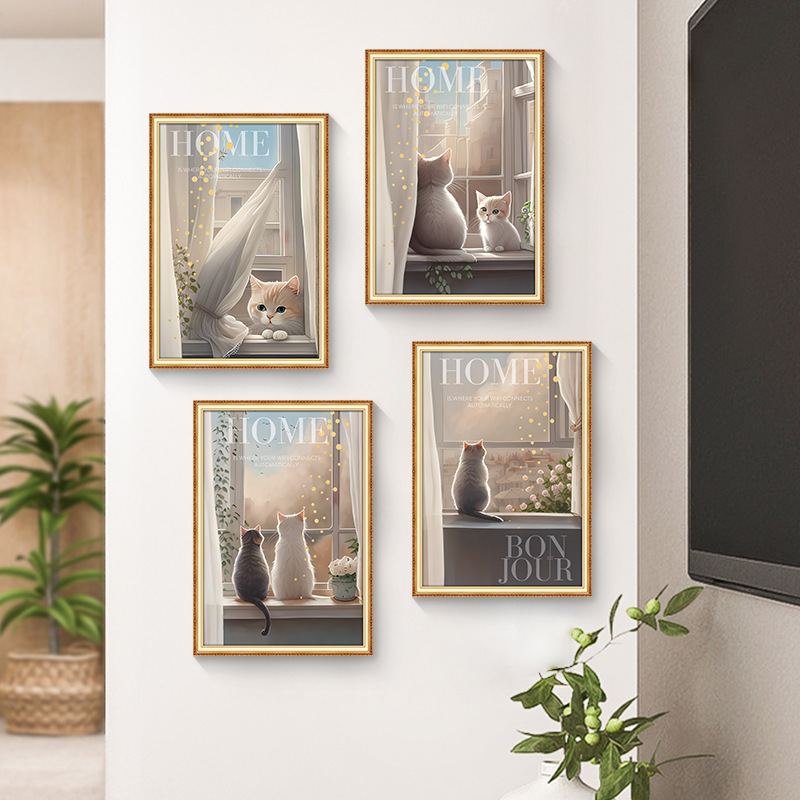 Travel Kang CH27015AB Cat Photo Frame C Nordic Warm Decorative Painting Stairs Art Wall Stickers Cute Xiao Mao Hanging Painting Travel Kang CH27015AB Cat Photo Frame C Nordic Warm Decorative Painting Stairs Art Wall Stickers Cute Xiao Mao Hanging Painting