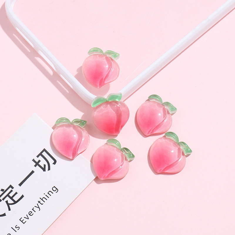 Pink Crystal Peach Cream Gel DIY Phone Case Handmade Jewelry Material Bag Resin Small Accessories