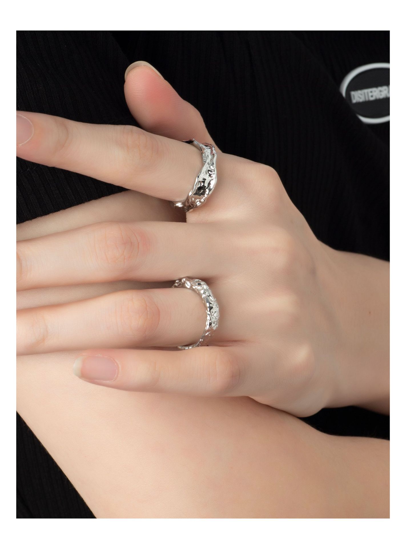 INS Style Geometric Copper Plating Rings 1 Piece