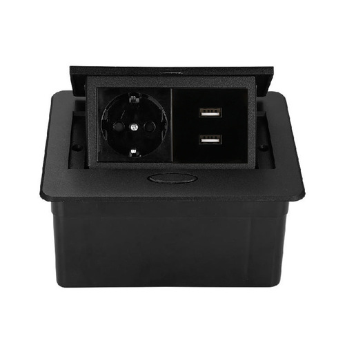 Factory hot sale 45 type European standard desktop socket silver pop-up conference table EU German standard kitchen power socket