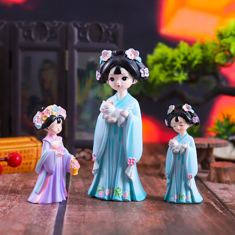 Chinese Style Dreamy Flowers Sleepless Ancient Style Beauty Ornaments Tv Cabinet Retro Exquisite Decorations Factory Direct Sales Wholesale