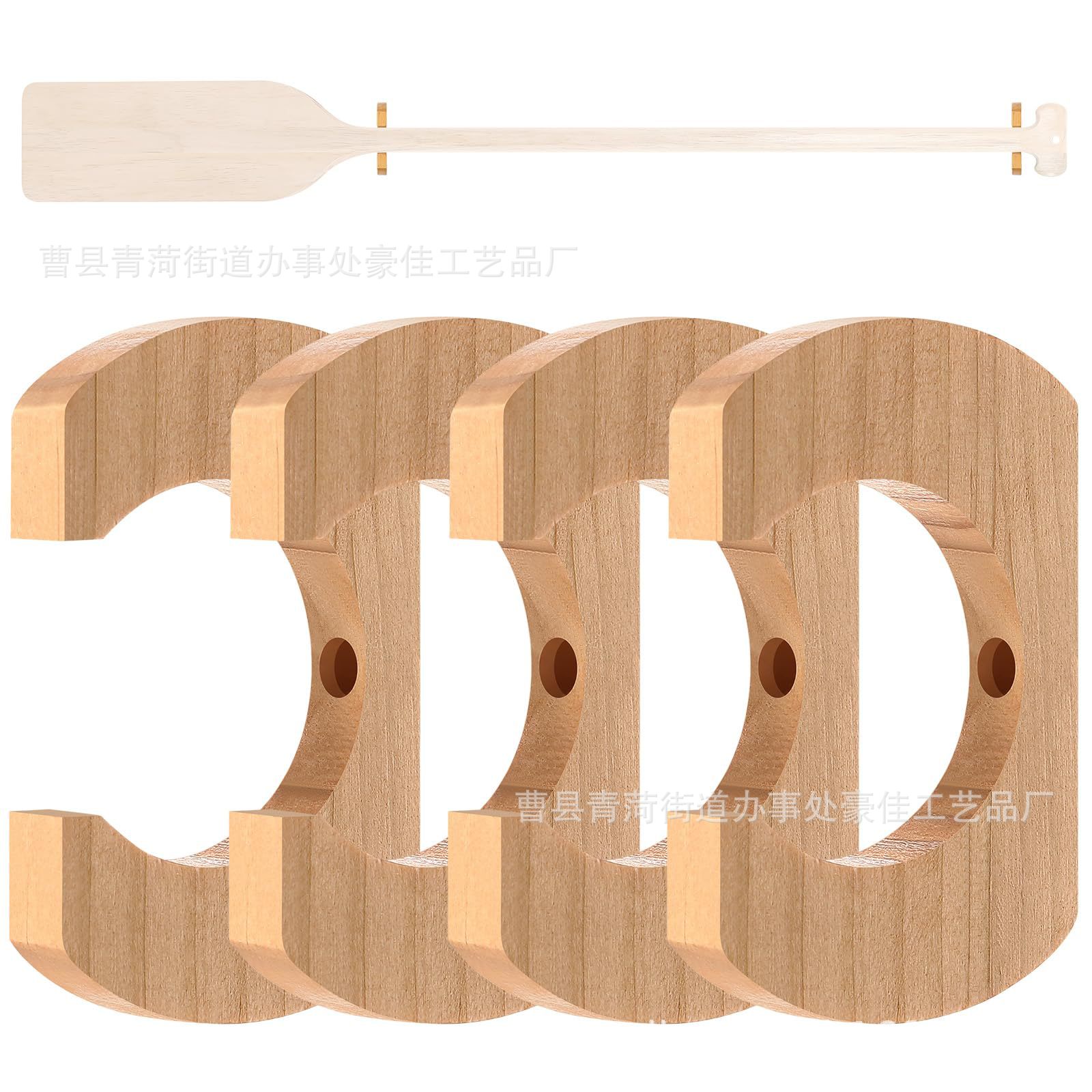 Wooden Boat Paddle Hanger Wall Decor Paddle Board Storage Rack Wall Decoration Accessories for Kayak Canoe Dragon Boat Paddle