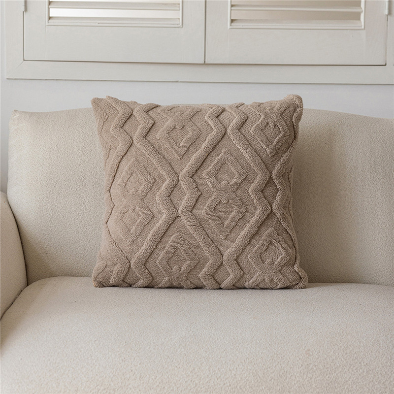 Cojín de sofá de felpa de color sólido, moderno y minimalista, para sala de estar, decoración de habitación modelo, cojín para cabecera