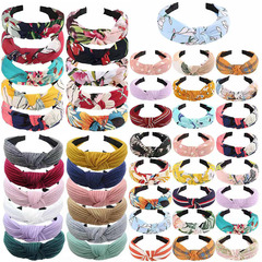 Korean style new headband wide-brimmed simple fabric headband Korean knotted face wash hairpin bow hair accessories