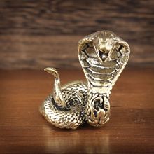 铜雕蛇摆件黄铜十二生肖蛇家居客厅装饰铜器工艺品蟒蛇眼镜蛇摆件