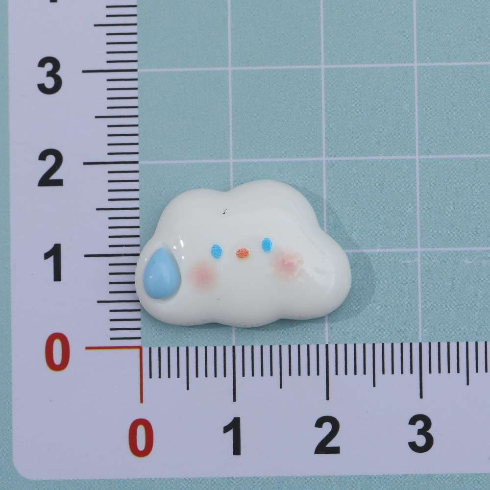 Dibujos animados colorido silencioso nube resina accesorios DIY brillante expresión horquilla teléfono caso llavero material hecho a mano